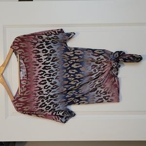 Multi color animal print top
